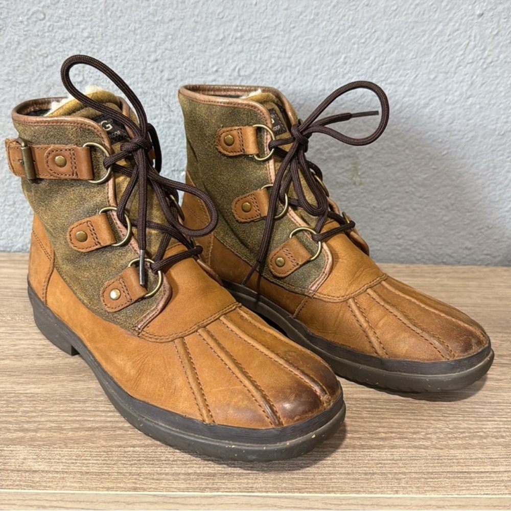 UGG CECILE WATERPROOF BOOTS BROWN LEATHER WOMEN’S SIZE 8
